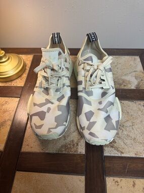 adidas Camo Slip-On Sneakers - Beige & Gray